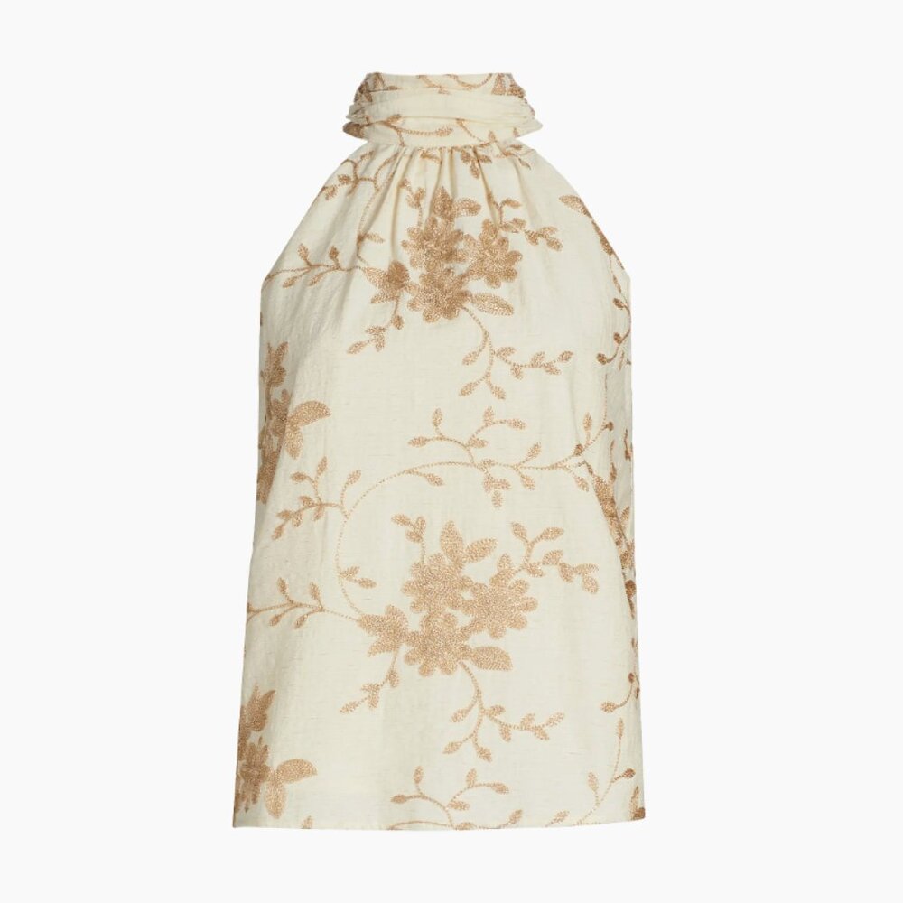 NWT Ramy Brook Cara Floral-Embroidered Tank
